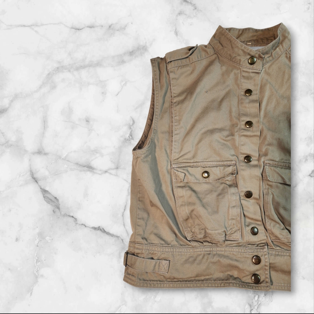 Tan Button-Up Vest - Picture 5 of 8